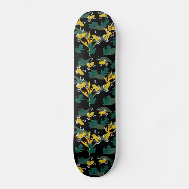 Frogs Jungle pattern Skateboard (Front)