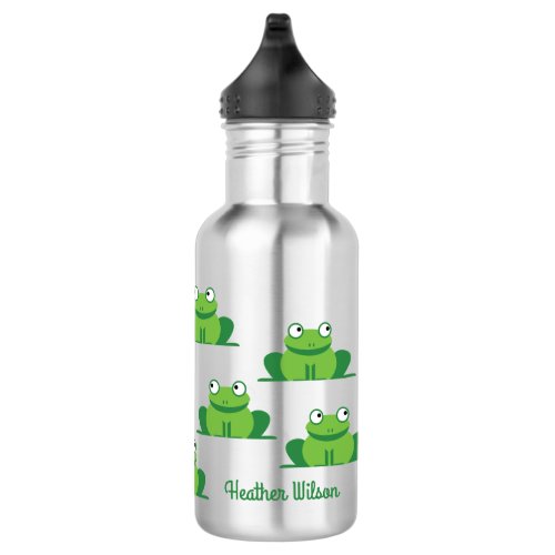 Frogs Kids Water Bottle with Name