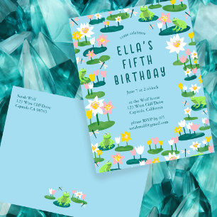 Frogs & Lily Pads CUSTOM BIRTHDAY PARTY Invitation Postcard