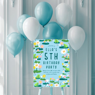 Frogs & Lily Pads Cute Birthday Party WELCOME Sign