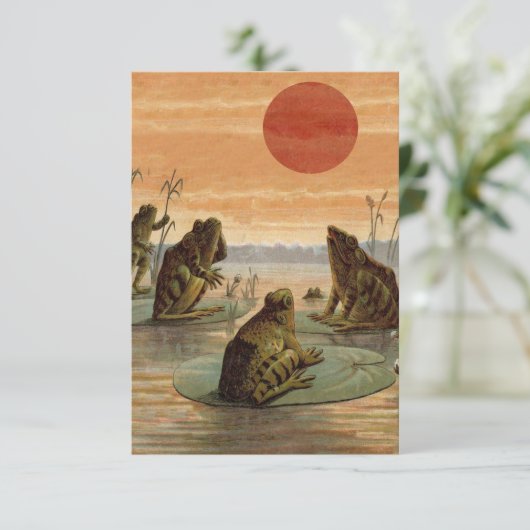 Frogs Lily Pads Moon Illustration (Standing Front)