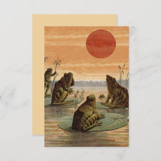 Frogs Lily Pads Moon Illustration (Front/Back)