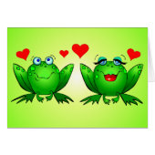 Frogs Love Cartoon Hearts Green Blank (Front Horizontal)