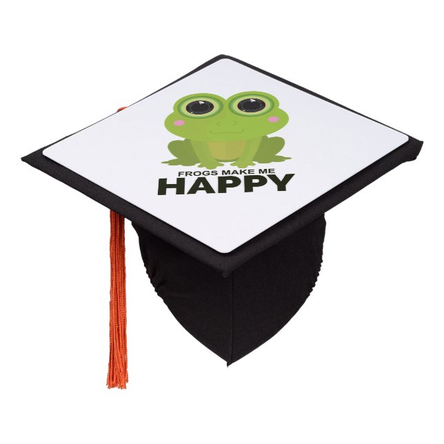 Frogs Make Me Happy  Graduation Cap Topper (Angled)