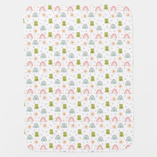 Frogs & Mountains Baby Blanket (Front)