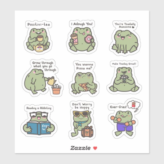 Frogs of Wisdom: Motivational and Funny Frog  Sticker (Sheet)