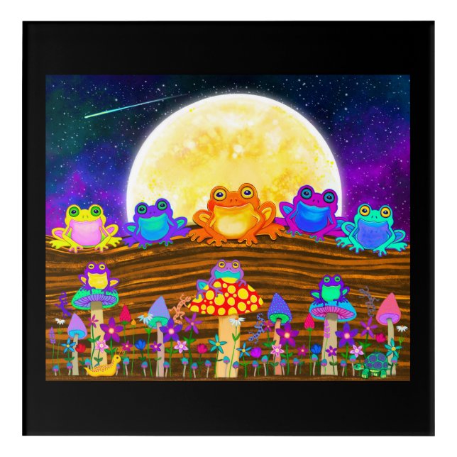 Frogs on A Log Acrylic Print (Front)