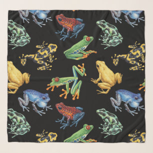 Frogs on black scarf