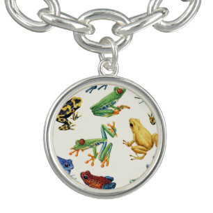 Frogs on natural white bracelet