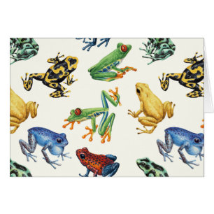 Frogs on natural white cards