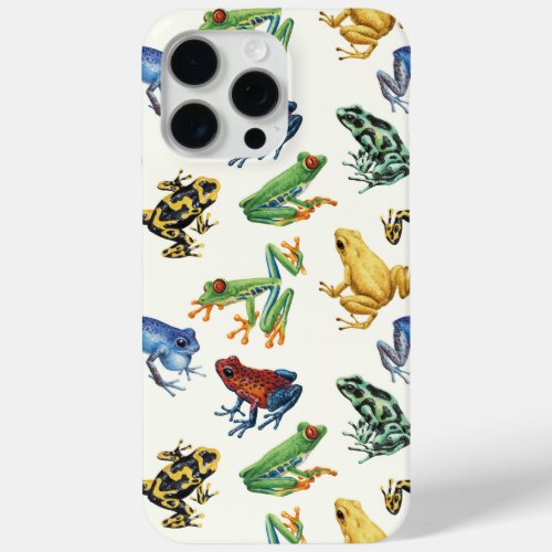 Frogs on natural white iPhone 15 pro max case