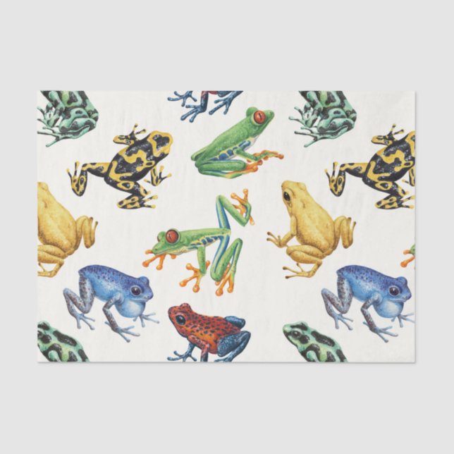 Frogs on natural white tissue paper (Front)