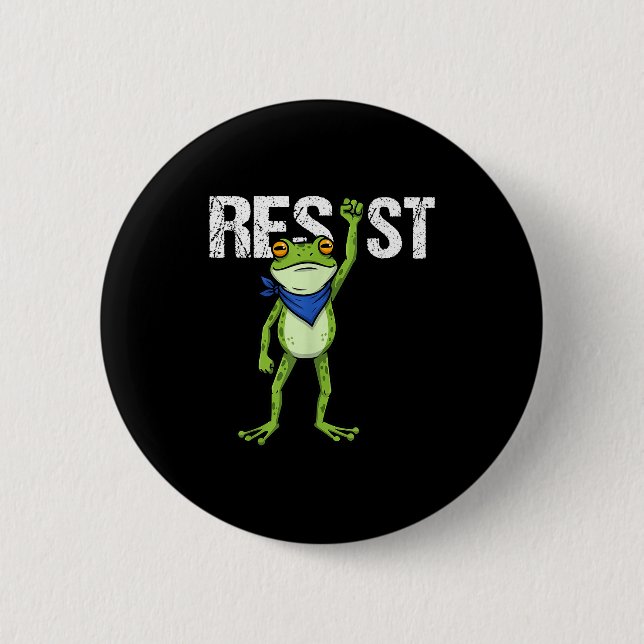 Frogs Resist - Rtland Frog Protest Funny  Button (Front)