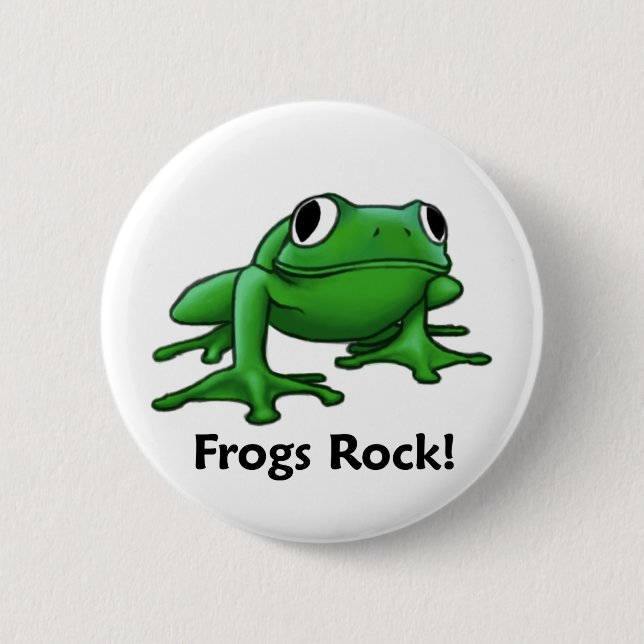 Frogs Rock! Pinback Button (Front)