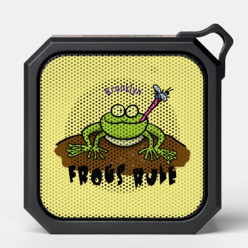 Frogs rule funny green frog cartoon bluetooth speaker