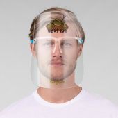 Frogs rule funny green frog cartoon face shield (Insitu)