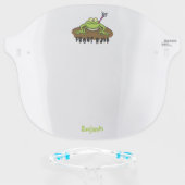 Frogs rule funny green frog cartoon face shield (Front w/Glasses)