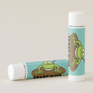 Frogs rule funny green frog cartoon lip balm