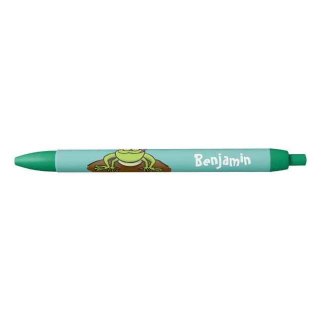 Frogs rule funny green frog cartoon pen (Front)