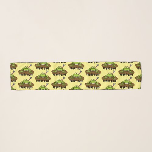 Frogs rule funny green frog cartoon scarf