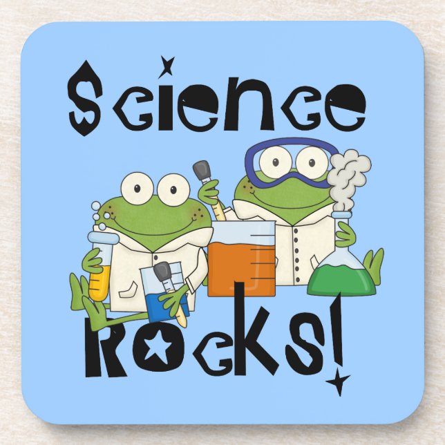 Frogs Science Rocks Beverage Coaster (Front)