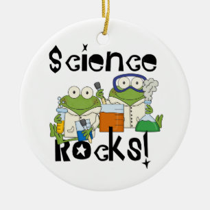 Frogs Science Rocks Ceramic Ornament