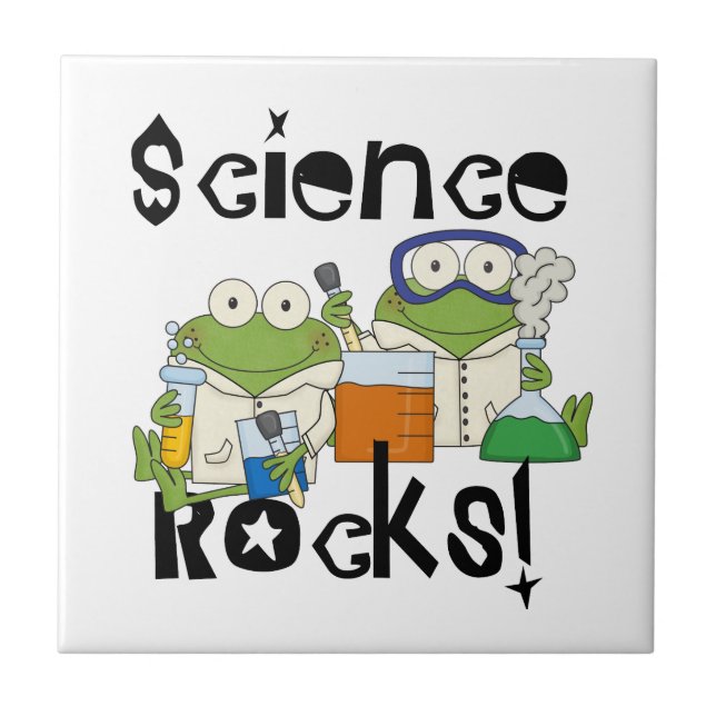 Frogs Science Rocks Ceramic Tile (Front)