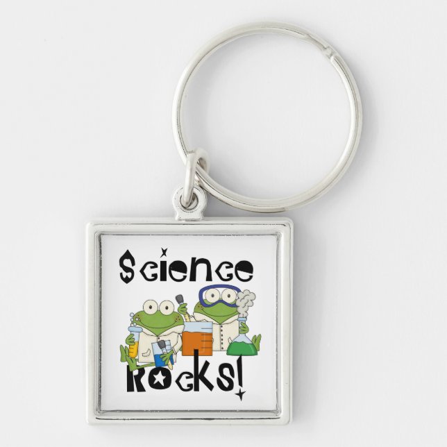 Frogs Science Rocks Keychain (Front)