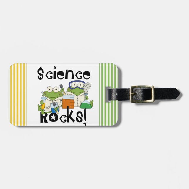 Frogs Science Rocks Luggage Tag (Front Horizontal)