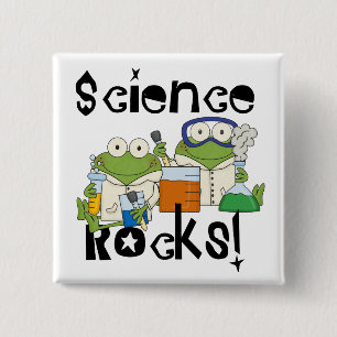 Frogs Science Rocks Pinback Button