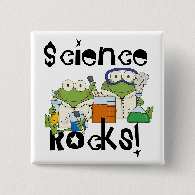 Frogs Science Rocks Pinback Button (Front)