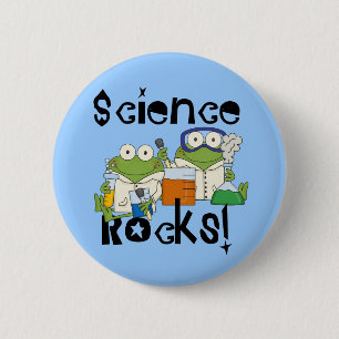 Frogs Science Rocks Pinback Button