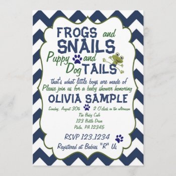 Frogs  Snails And Puppy  Baby Shower Invitation by PixieToesInvitations at Zazzle