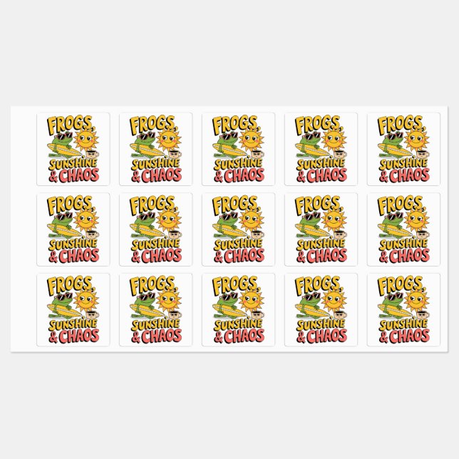 Frogs, Sunshine & Chaos - Fun Summer Labels (Sheet)