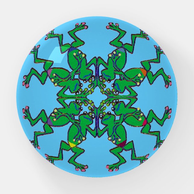 Frogs synchronised swimming Paperweight (Front)