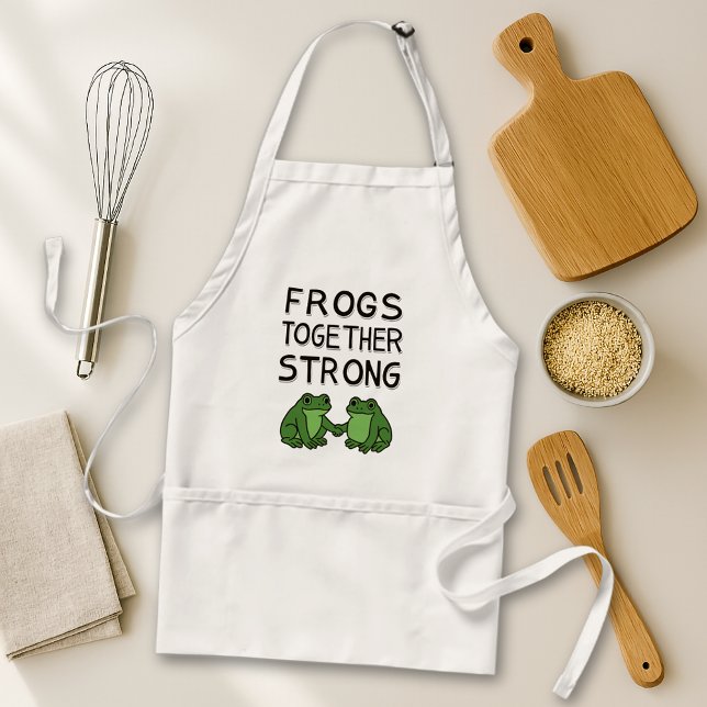 Frogs Together Strong Portland Frog Protest Adult Apron (Creator Uploaded)