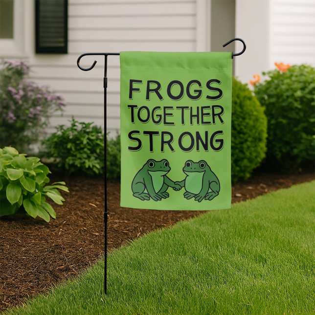 Frogs Together Strong Portland Frog Protest Garden Flag (Creator Uploaded)