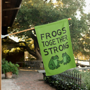 Frogs Together Strong Portland Frog Protest House Flag