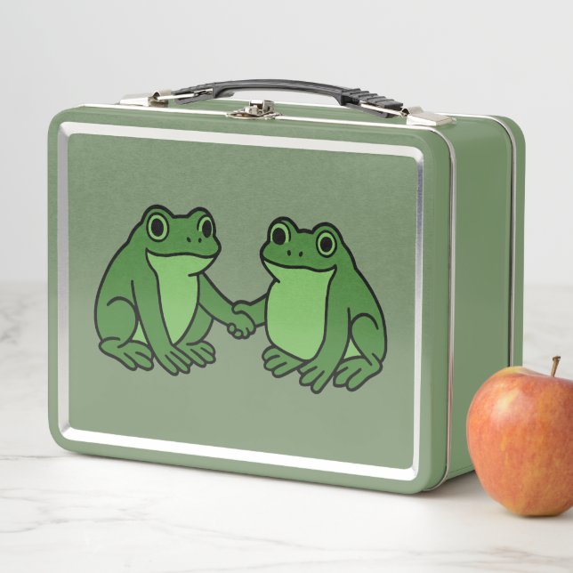 Frogs Together Strong Portland Frog Protest Metal Lunch Box (In Situ)