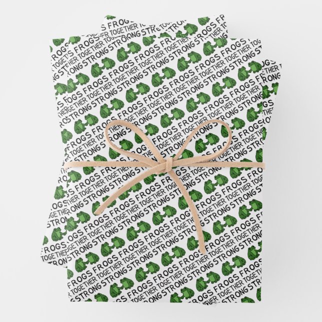 Frogs Together Strong Portland Frog Protest Wrapping Paper Sheets (In situ)