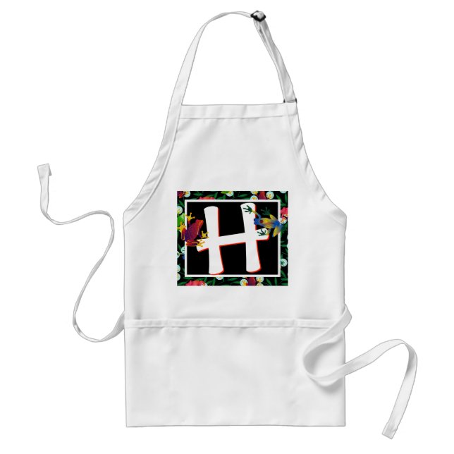 Frogs Tropical Rainforest Monogram Adult Apron (Front)
