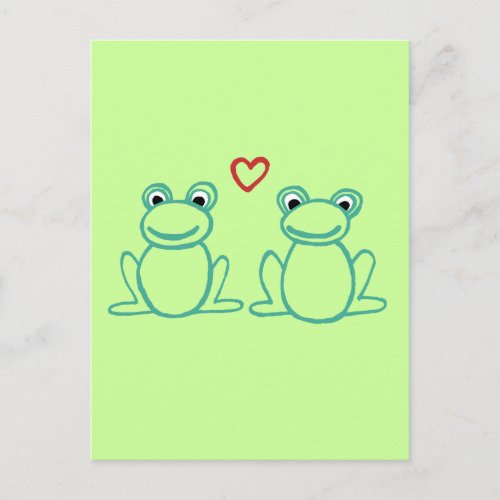 Frogs with Heart Postcard