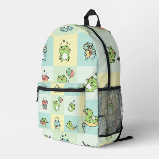 Frogs with Tiny Hobbies Printed Backpack