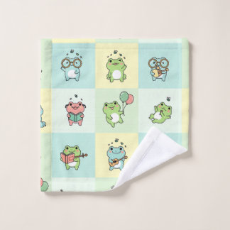 Frogs with Tiny Hobbies Wash Cloth