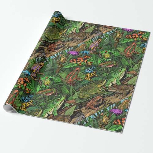 Frogs wrapping paper