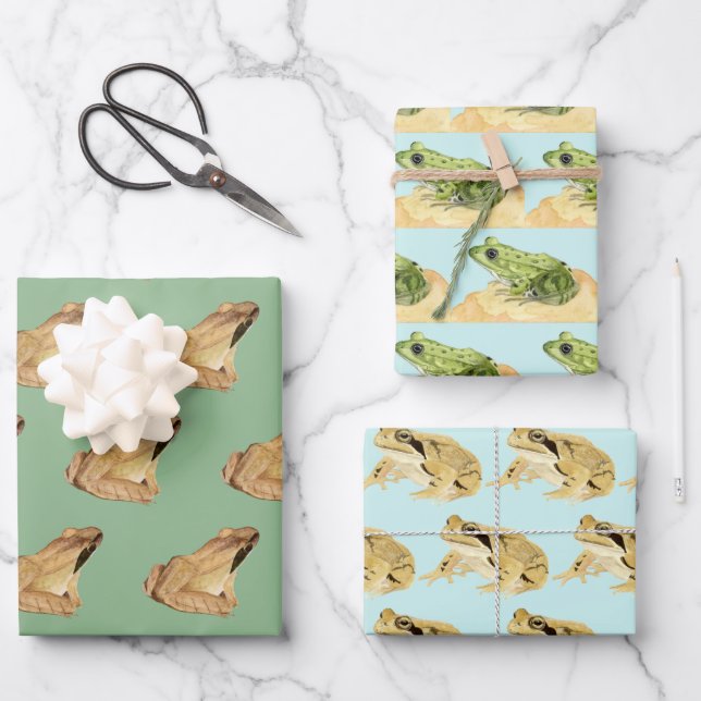 Frogs Wrapping Paper Sheets (Front)