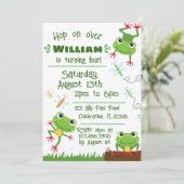 Frogtastic Jumping Frogs Kids Birthday Invitation | Zazzle