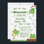 Frogtastic Jumping Frogs Kids Birthday  Invitation<br><div class="desc">Hop on over for a froggy good time with this adorable design! Great for any frog loving kiddos. Features 3 frogs jumping and sitting with lots of cute details and fun fonts. Can be customized to any event! 
Clipart by MyClipArtStore.</div>