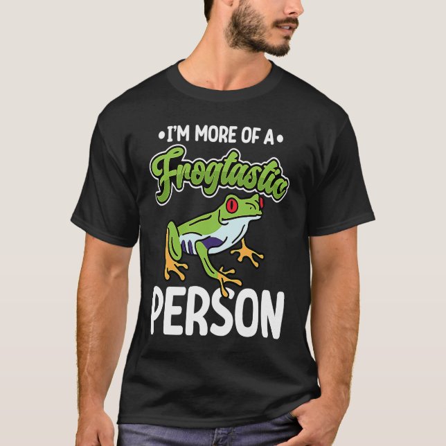 Frogtastic Person Red Eyed Tree Frog T-Shirt (Front)