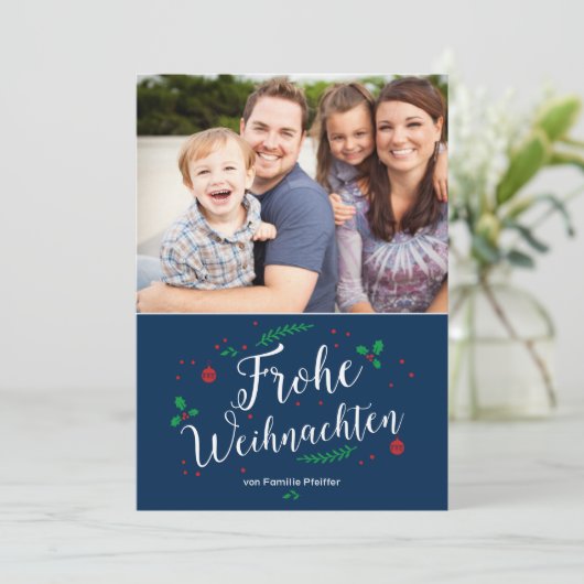 Frohe Mistel Urlaub Foto-Gruß (Standing Front)